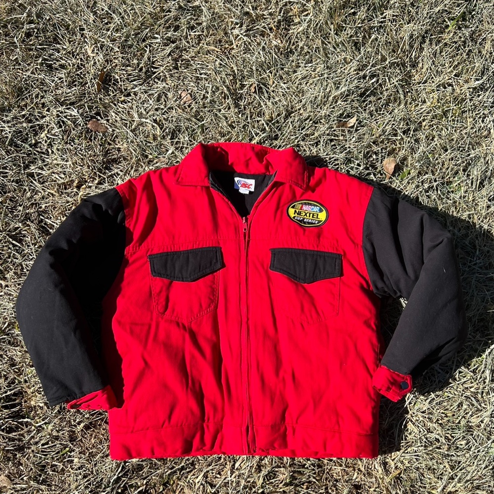 Nascar Nextel Cup Series Jacket Black red tag Youth Kids Size L Cotton/Polyester